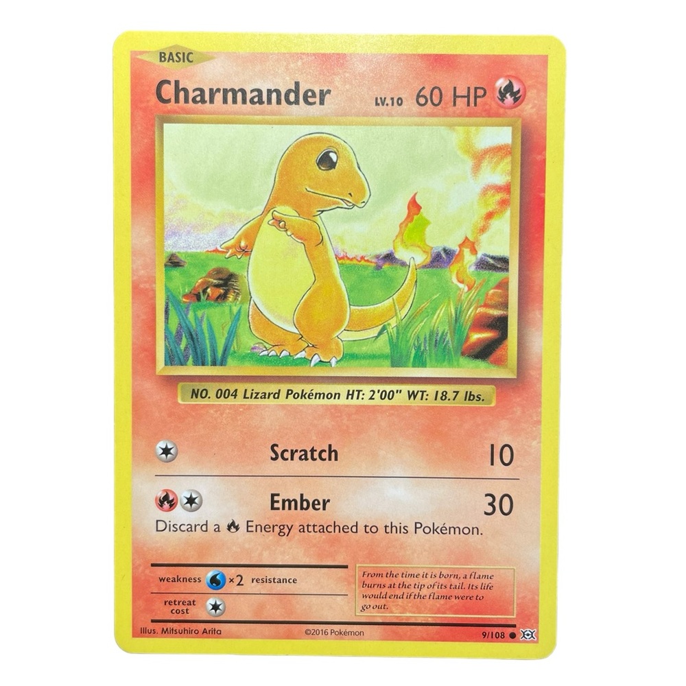 charmander 9/108 xy evolutions rare vintage style pokemon card - Picture 1 of 4